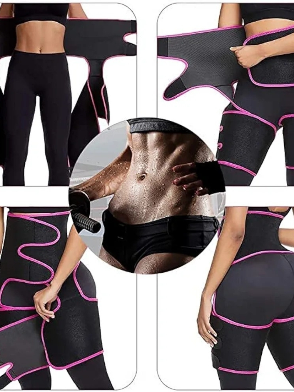 Pretty Girls Waisted - Waist Trimmer With Thigh Wraps Neoprene Belt.    Sz. XL